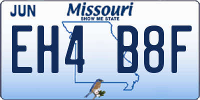 MO license plate EH4B8F