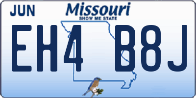 MO license plate EH4B8J