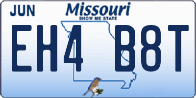 MO license plate EH4B8T