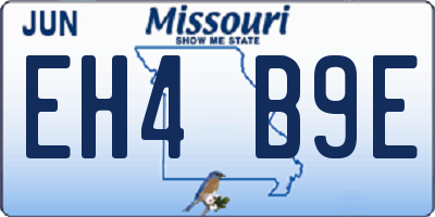 MO license plate EH4B9E