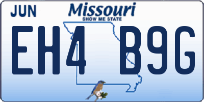 MO license plate EH4B9G