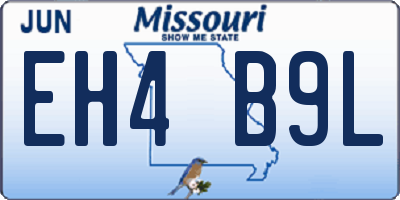 MO license plate EH4B9L