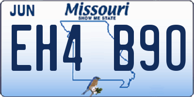 MO license plate EH4B9O