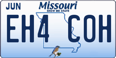 MO license plate EH4C0H