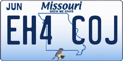 MO license plate EH4C0J