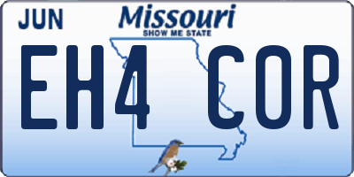 MO license plate EH4C0R