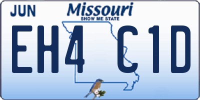 MO license plate EH4C1D