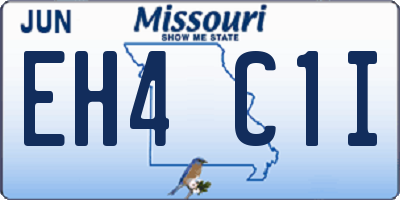 MO license plate EH4C1I
