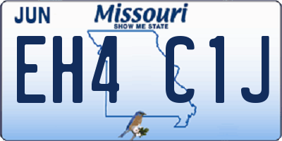 MO license plate EH4C1J