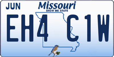 MO license plate EH4C1W