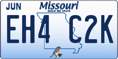 MO license plate EH4C2K