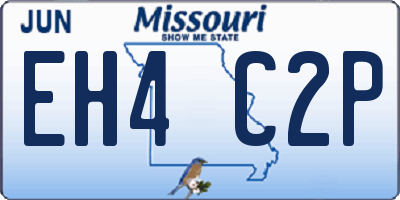 MO license plate EH4C2P