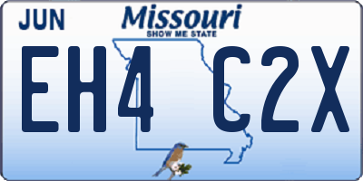 MO license plate EH4C2X
