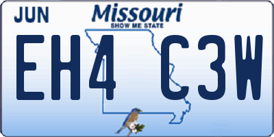 MO license plate EH4C3W