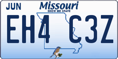MO license plate EH4C3Z