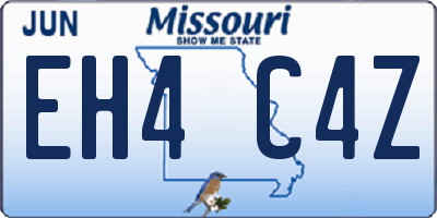 MO license plate EH4C4Z