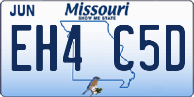 MO license plate EH4C5D