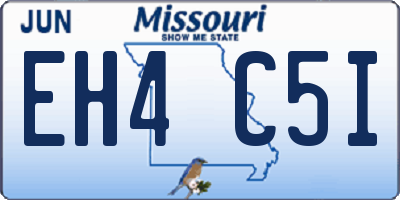MO license plate EH4C5I