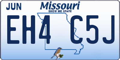 MO license plate EH4C5J