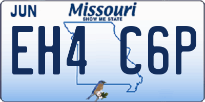 MO license plate EH4C6P