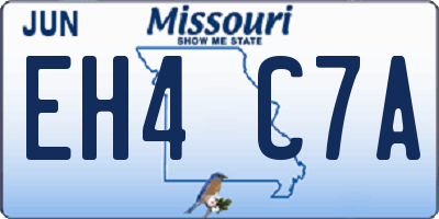 MO license plate EH4C7A
