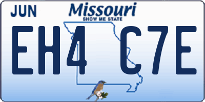 MO license plate EH4C7E