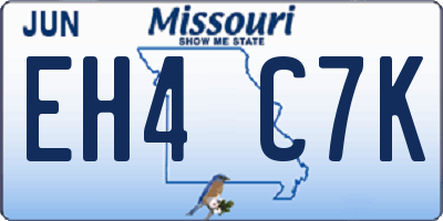 MO license plate EH4C7K