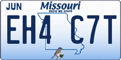 MO license plate EH4C7T