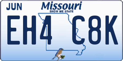 MO license plate EH4C8K