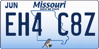 MO license plate EH4C8Z