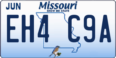 MO license plate EH4C9A