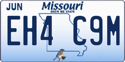 MO license plate EH4C9M
