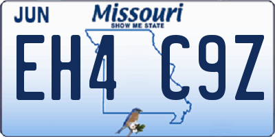 MO license plate EH4C9Z
