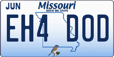 MO license plate EH4D0D