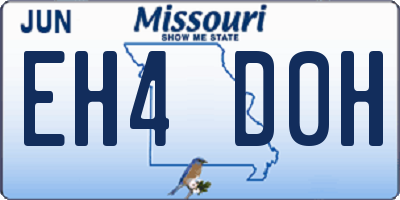 MO license plate EH4D0H