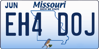 MO license plate EH4D0J