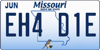 MO license plate EH4D1E