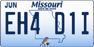MO license plate EH4D1I