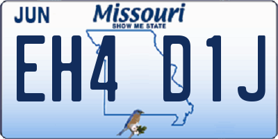 MO license plate EH4D1J