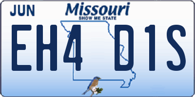 MO license plate EH4D1S