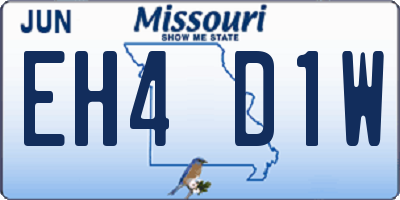 MO license plate EH4D1W