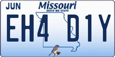 MO license plate EH4D1Y