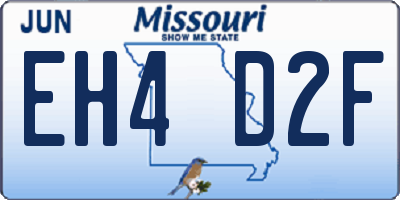 MO license plate EH4D2F