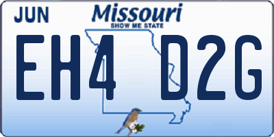 MO license plate EH4D2G