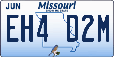 MO license plate EH4D2M