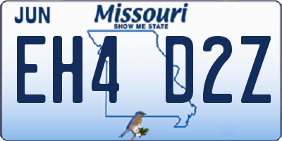 MO license plate EH4D2Z