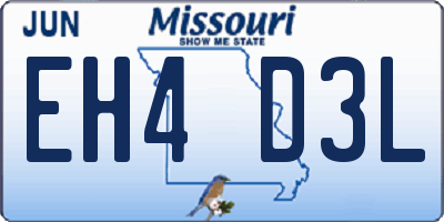 MO license plate EH4D3L
