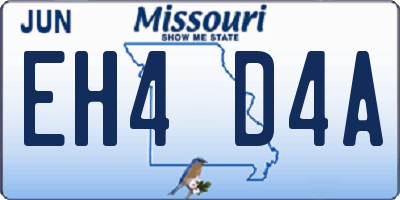MO license plate EH4D4A