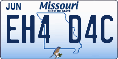 MO license plate EH4D4C