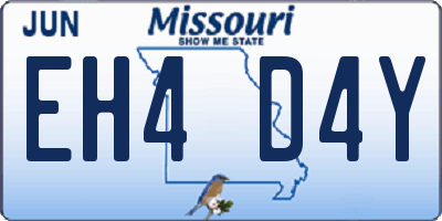 MO license plate EH4D4Y